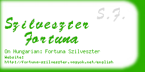 szilveszter fortuna business card